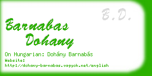 barnabas dohany business card